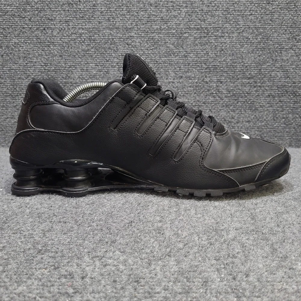 Nike Shox NZ Mens Size 11.5‎ Shoes Black Leather Athletic Sneakers 501524-091